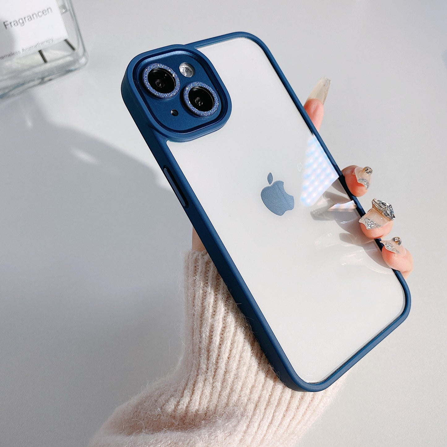 Shockproof Clear iPhone Case With Sparkly Lens Protector