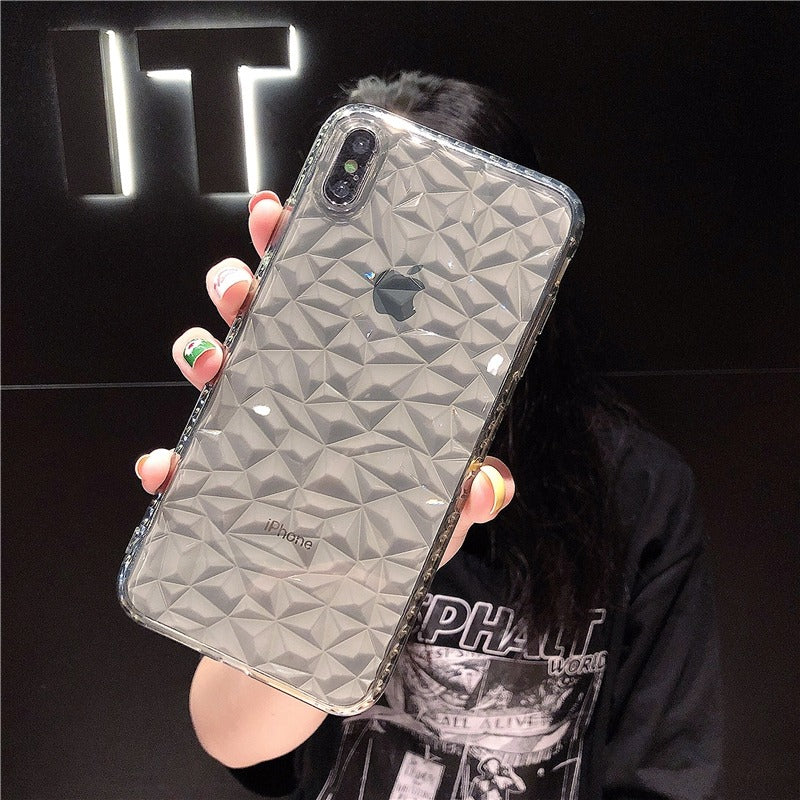 Transparent Diamond Pattern iPhone Case