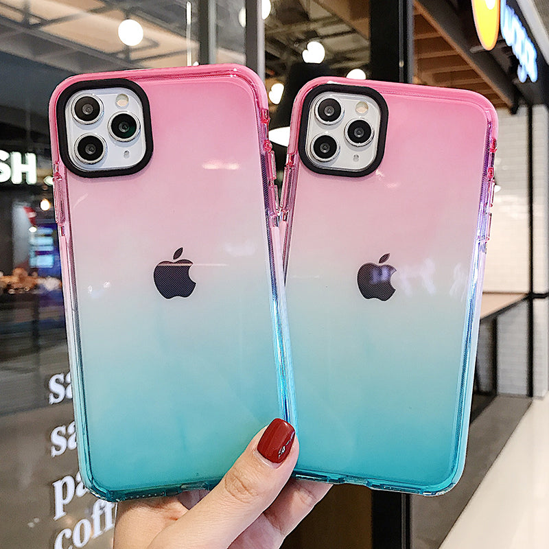 Transparent Gradient Soft Rubber iPhone Case