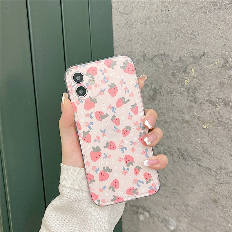 Strawberry Flowers iPhone Case