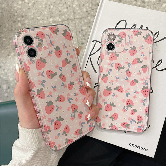 Strawberry Flowers iPhone Case