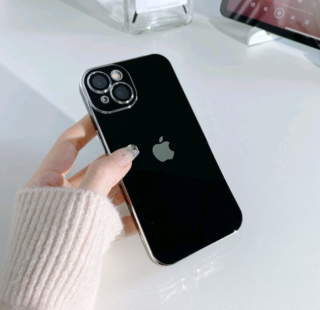 Simple Solid Color iPhone Case With Camera Protection