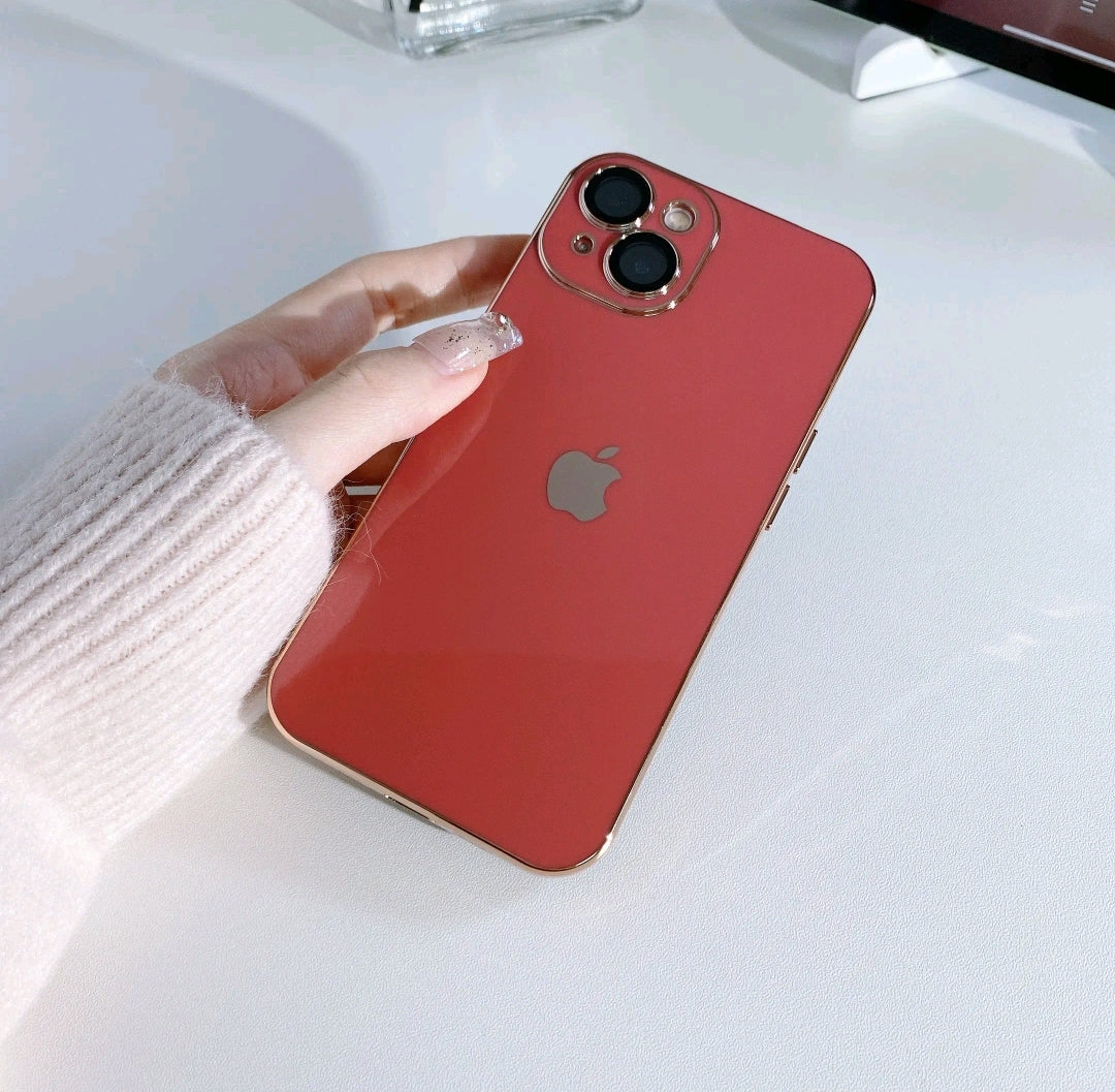 Simple Solid Color iPhone Case With Camera Protection