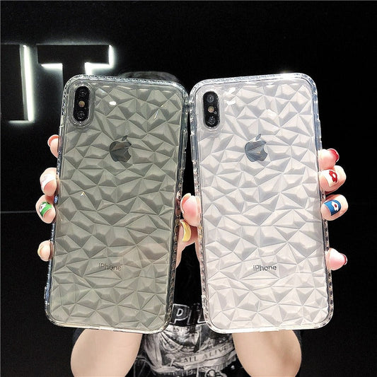 Transparent Diamond Pattern iPhone Case