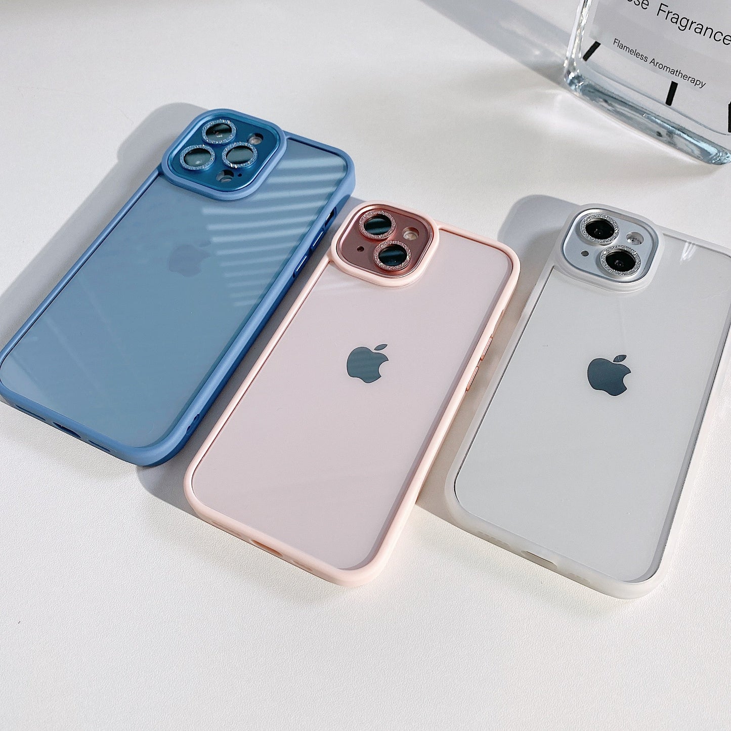 Shockproof Clear iPhone Case With Sparkly Lens Protector