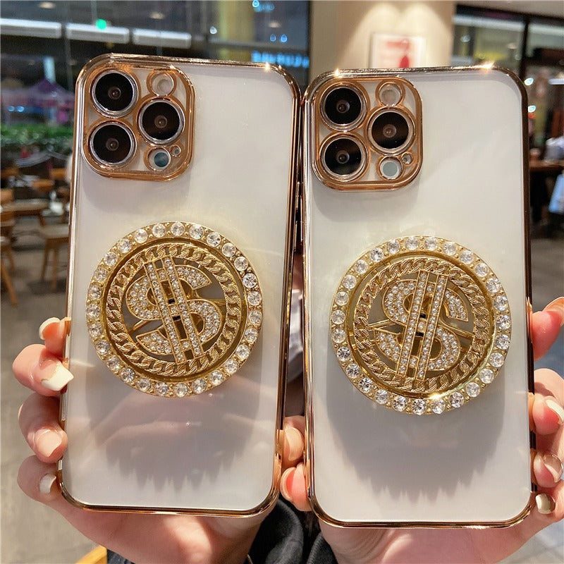 Gold Plated Dollar Spin iPhone Case