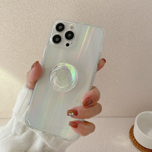 Transparent Aurora Laser Stand iPhone Case