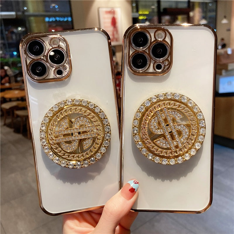 Gold Plated Dollar Spin iPhone Case